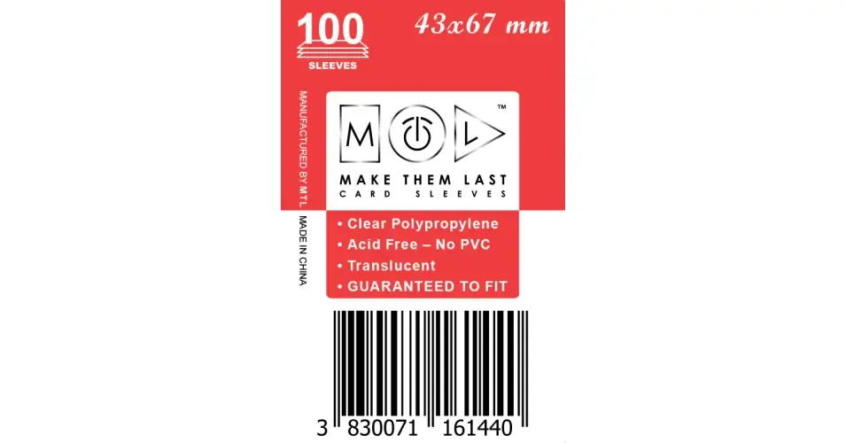 Ne maradj le MTL 43x67 mm standard kártyavédő 100 db