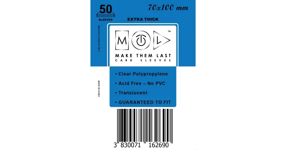 Vásárlói kedvenc MTL 70x100 mm premium kártyavédő 50 db