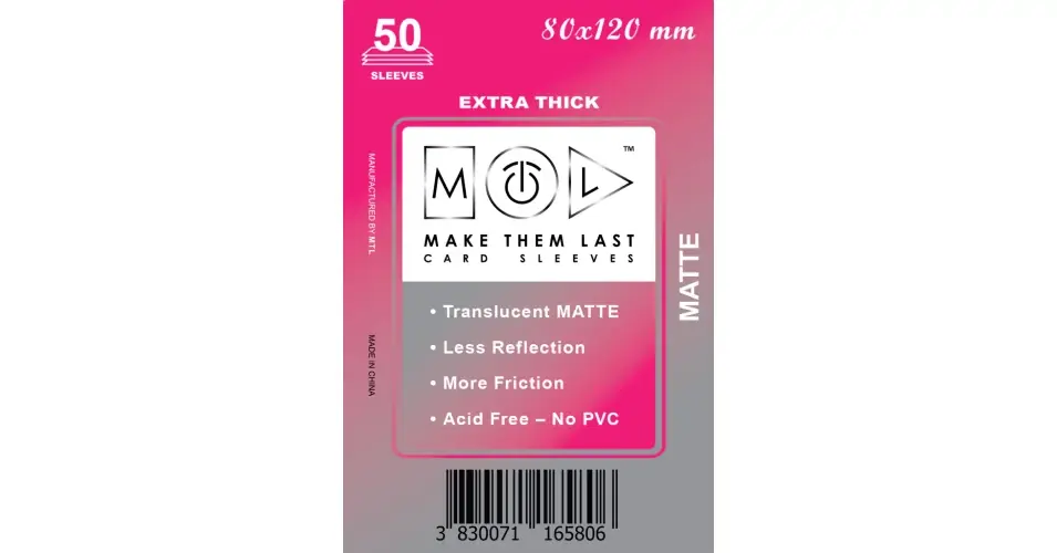 Azonnali szállítás MTL 80x120 mm premium MATT kártyavédő 50db