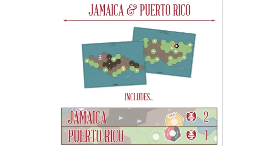 Legkelendőbb Age of Steam Deluxe Jamaica & Puerto Rico (angol) promótérképek