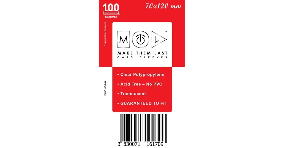 MTL 70x120 mm standard kártyavédő 100db Rendeld meg most