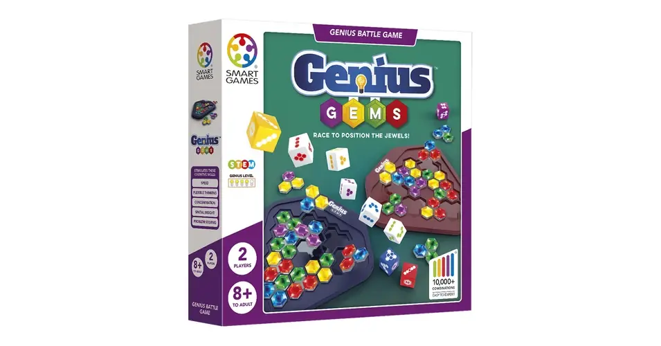 Azonnal elérhető The Genius Gems (nyomdai magyar szabállyal) társasjáték