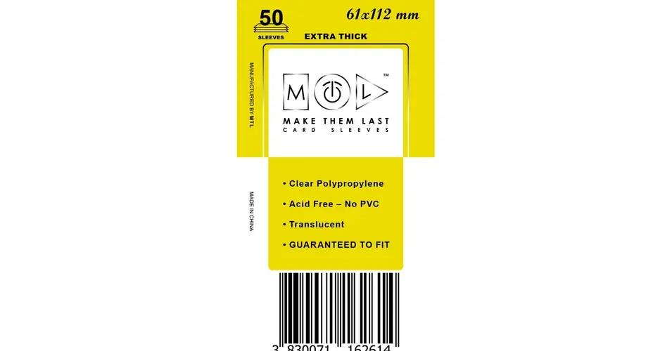 MTL 61x112 mm prémium kártyavédő 50 db Expressz szállítás