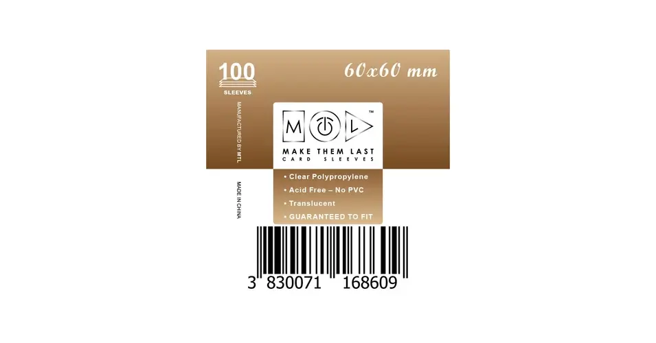 Újdonság MTL 60x60 mm standard kártyavédő 100 db