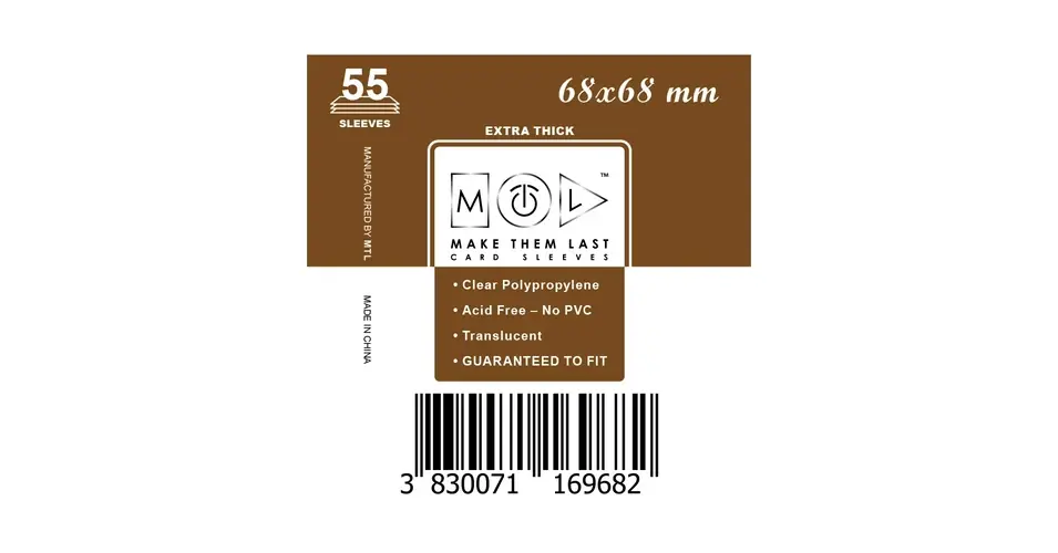Gyors szállítás MTL 68x68 mm prémium kártyavédő 55 db