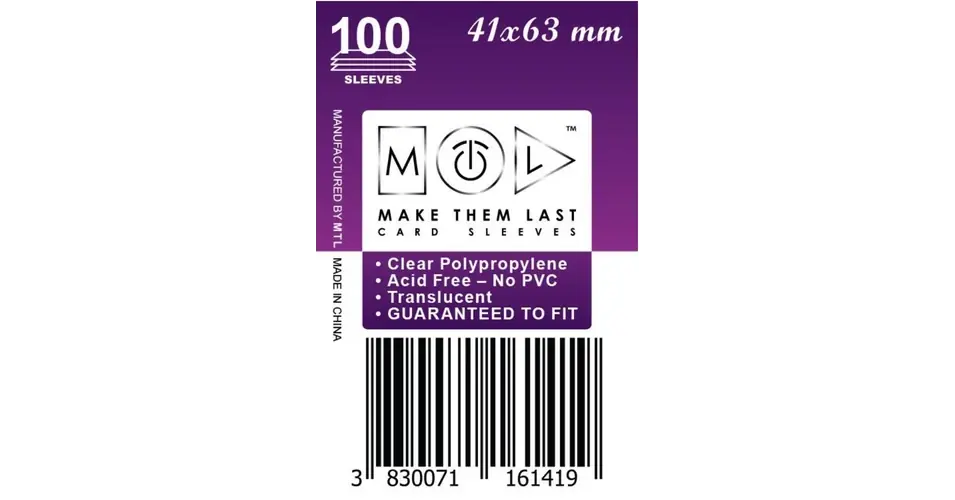 Bestseller MTL 41x63 mm standard kártyavédő 100db