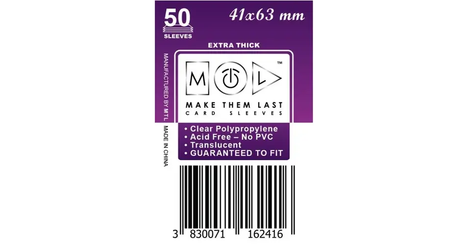 MTL 41x63 mm premium kártyavédő 50db Népszerű
