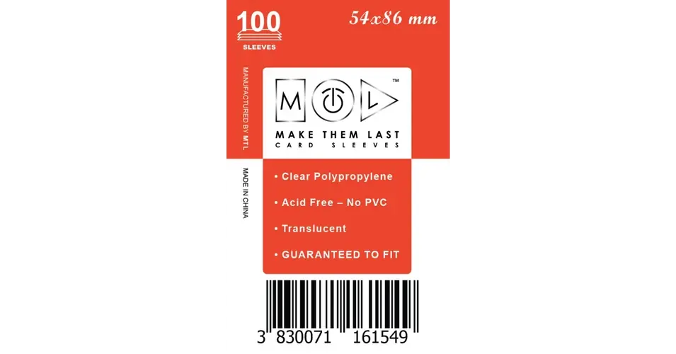 Olcsó MTL 54x86 mm standard kártyavédő 100db