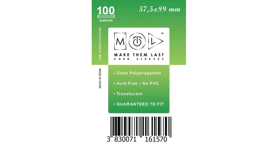 MTL 57,5x89 mm standard kártyavédő 100db Biztonságos fizetés