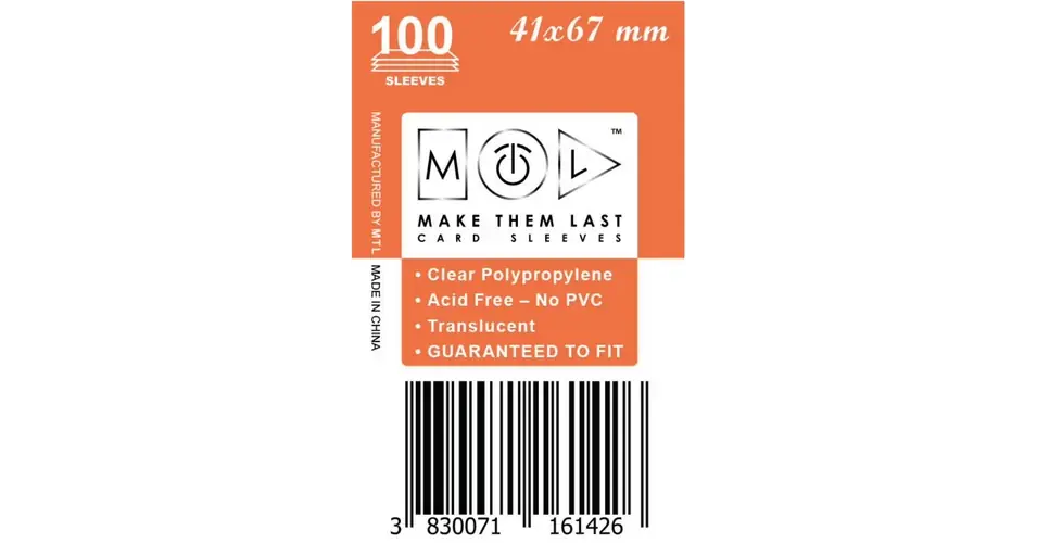 Alacsony ár MTL 41x67 mm standard kártyavédő 100db