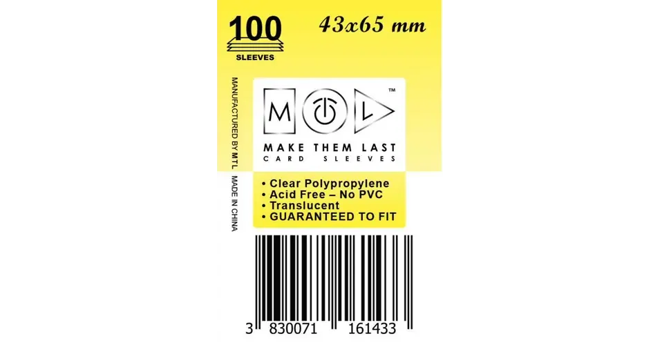 Kedvezményes ár MTL 43x65 mm standard kártyavédő 100db