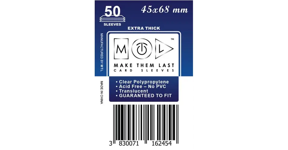 Népszerű MTL 45x68 mm premium kártyavédő 50db