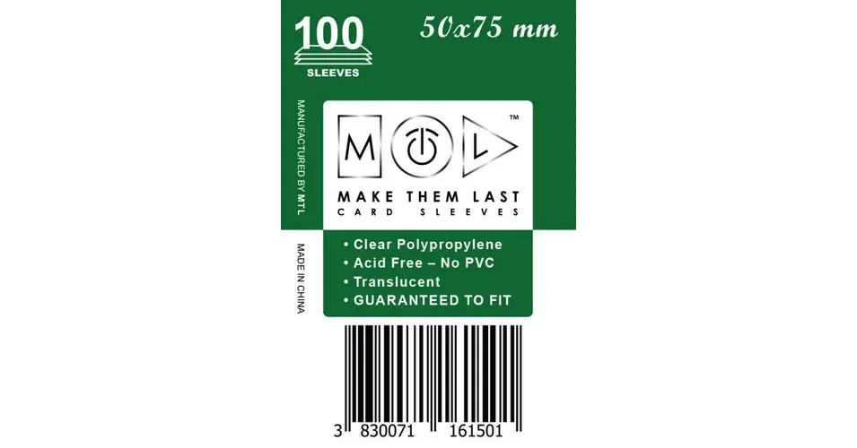 MTL 50x75 mm standard kártyavédő 100db Bestseller