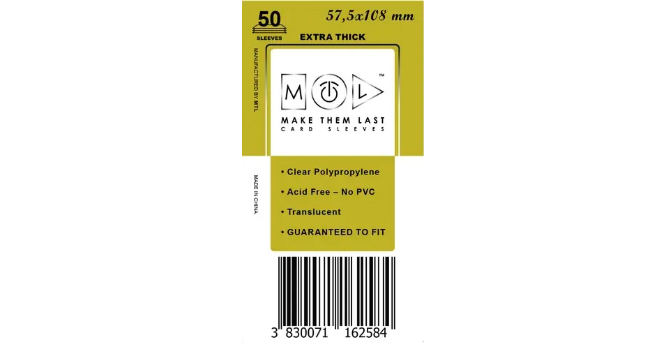 Exkluzív ajánlat MTL 57,5x108 mm premium kártyavédő 50db