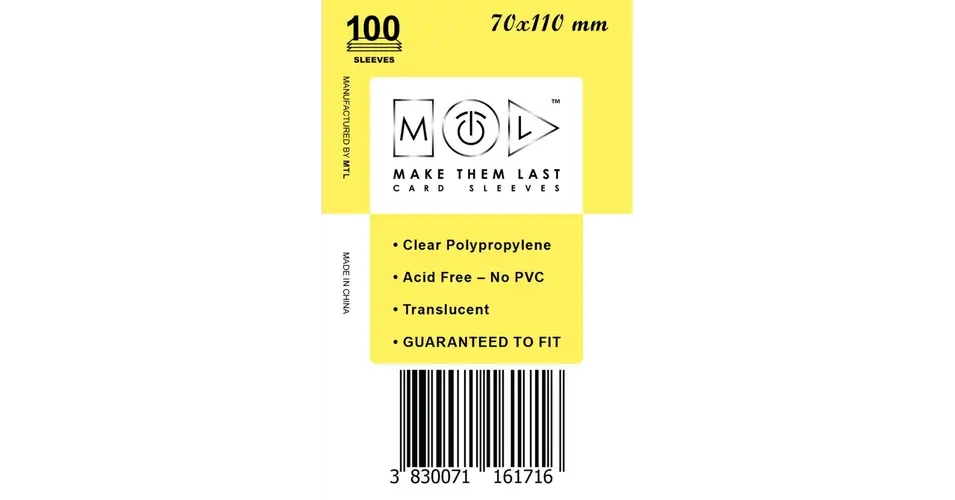MTL 70x110 mm standard kártyavédő 100db Expressz szállítás