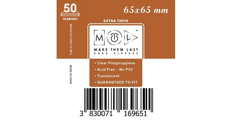 MTL 65x65 mm premium kártyavédő 50db Kedvezmény