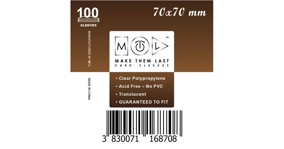 Legnépszerűbb MTL 70x70 mm standard kártyavédő 100db