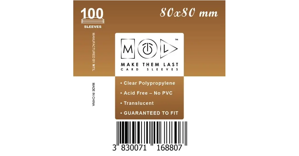 Kedvezményes ár MTL 80x80 mm standard kártyavédő 100db