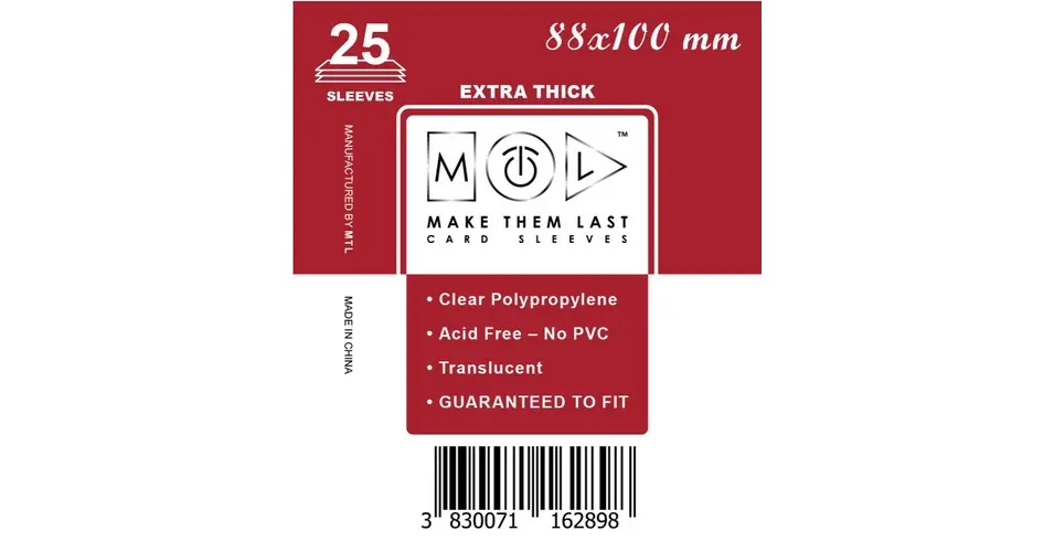 Szezonális akció MTL 88x100 mm premium kártyavédő 25db