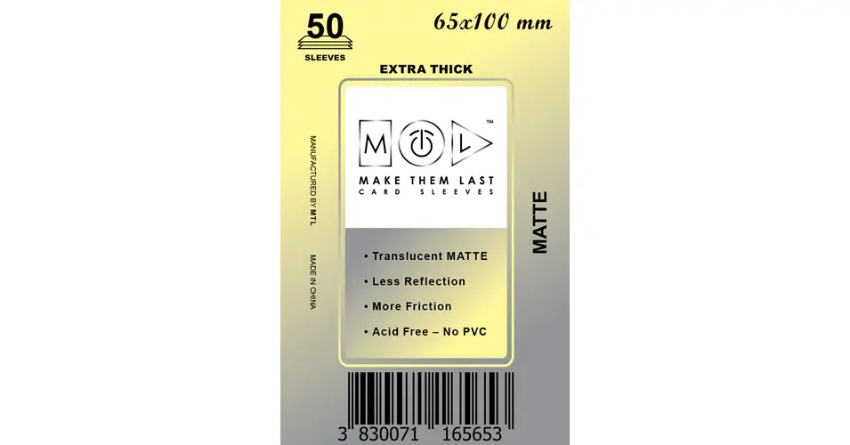 MTL 65x100 mm premium MATT kártyavédő 50db Legkelendőbb