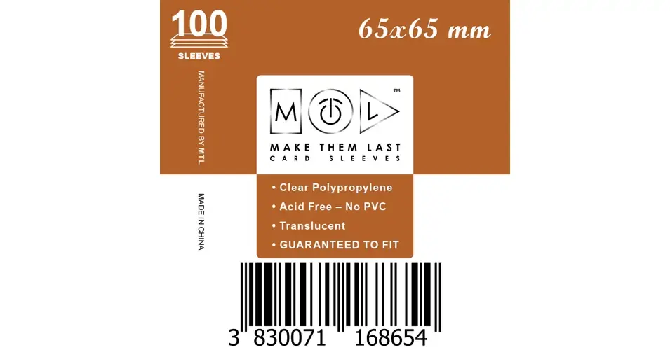 Biztonságos fizetés MTL 65x65 mm standard kártyavédő 100 db