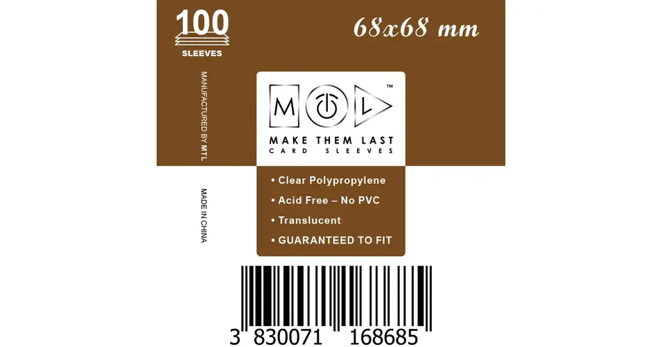MTL 68x68 mm standard kártyavédő 100 db Nézd meg most