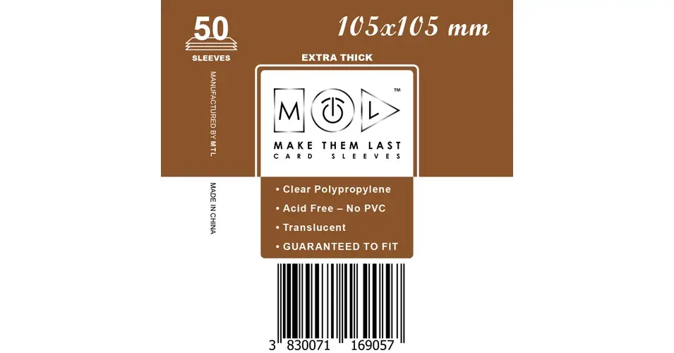 MTL 105x105 mm premium kártyavédő 50db Korlátozott ajánlat