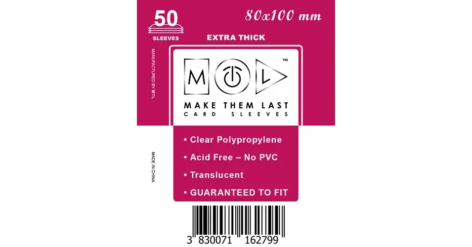 MTL 80x100 mm premium kártyavédő 50db Outlet