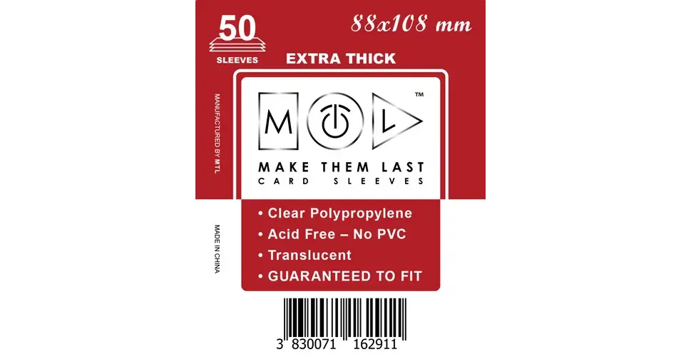Akciós ár MTL 88x108 mm premium kártyavédő 50db