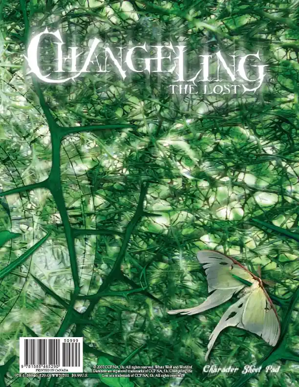Kedvezmény Changeling - The Lost Character Sheet pad