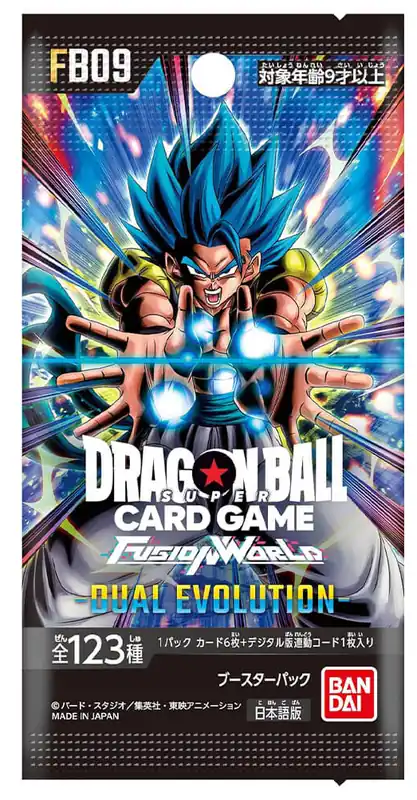 Végkiárusítás Japán Dragon Ball Super Card Game Fusion World FB09 Dual evolution Booster (6cards)