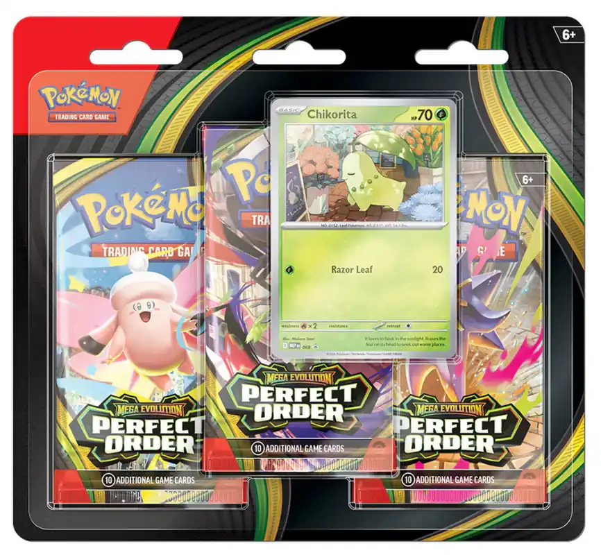 Pokémon TCG Mega Evolution - Perfect Order 3 pack blister Gyors szállítás