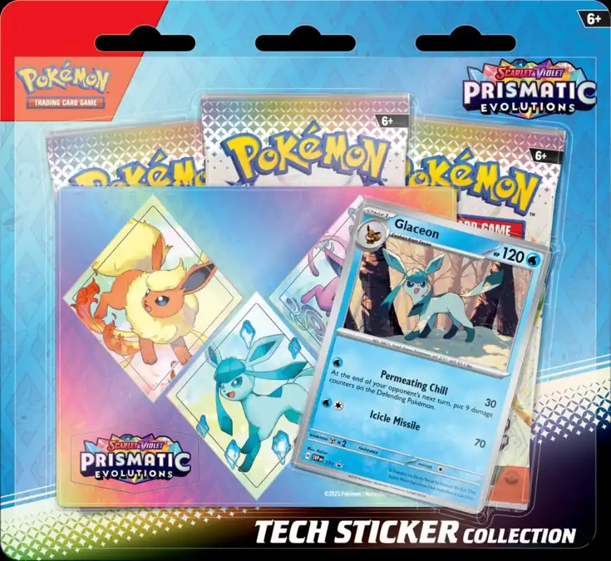 Pokémon TCG Scarlet & Violet 8.5 Prismatic Evolutions- Tech Sticker Collection Glaceon Ne maradj le