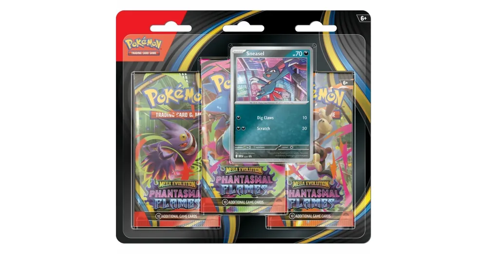 Kedvezmény Pokémon TCG Mega Evolution Phantasmal Flames Booster - 3-pack Blister (ME02)