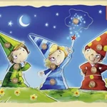 Die drei kleine Magier - A három kis varázsló fapuzzle Biztonságos fizetés
