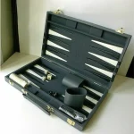 Backgammon - szürke műbőr koffer (38cm) - 604165 Legkelendőbb