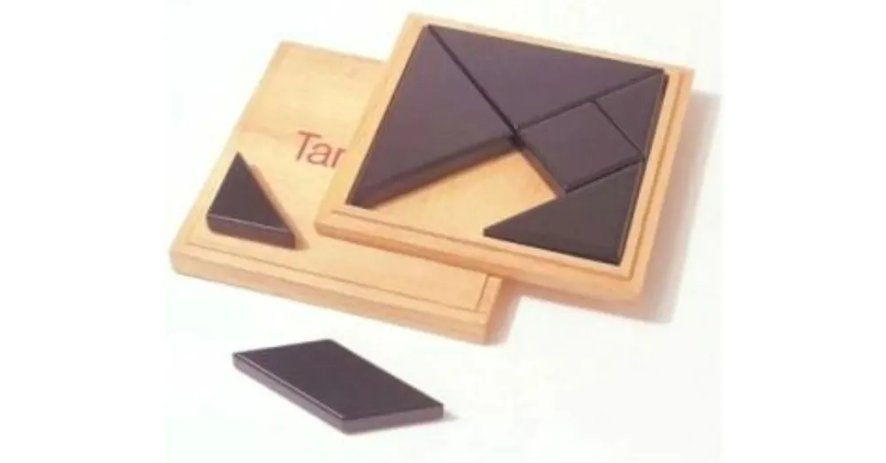 Azonnali szállítás Tangram fából, fadobozban 13x13 cm - 791740