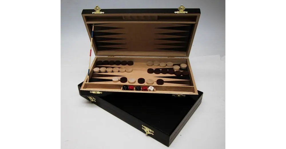 Vedd meg online Backgammon fából, 28x15 cm, sötétbarna - 602113