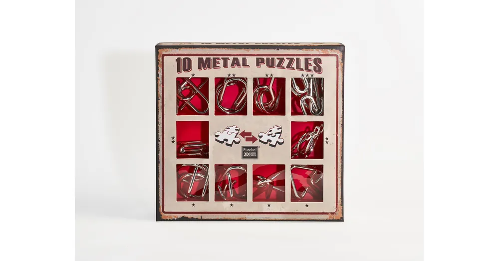 10 Metal Puzzle Set - piros *-*** Azonnali szállítás