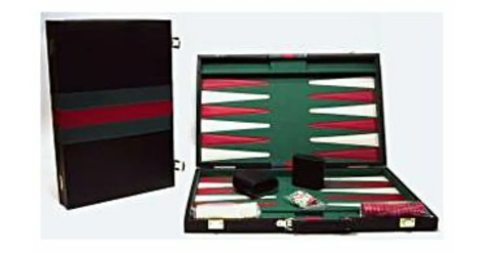 Backgammon, 38x25 cm-es, fekete műbőr - 605502 Biztonságos fizetés