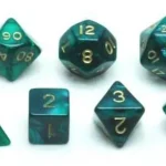 Expressz kézbesítés Dobókocka készlet, 7 darabos, zöld márvány/gyöngy - 731853