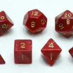 Újdonság Dobókocka készlet, 7 darabos, piros márvány/gyöngy - 731851