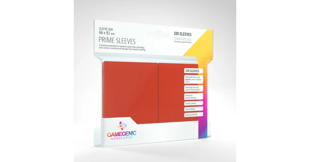 Legnépszerűbb GameGenic Prime Sleeves, piros - 66x91mm (100 db/csomag)