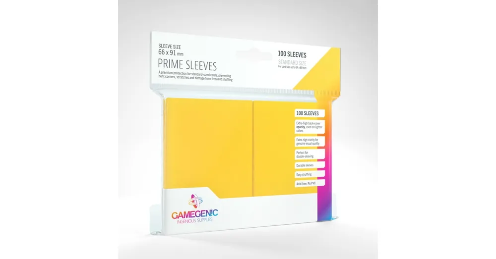 Bestseller GameGenic Prime Sleeves, sárga - 66x91mm (100 db/csomag)