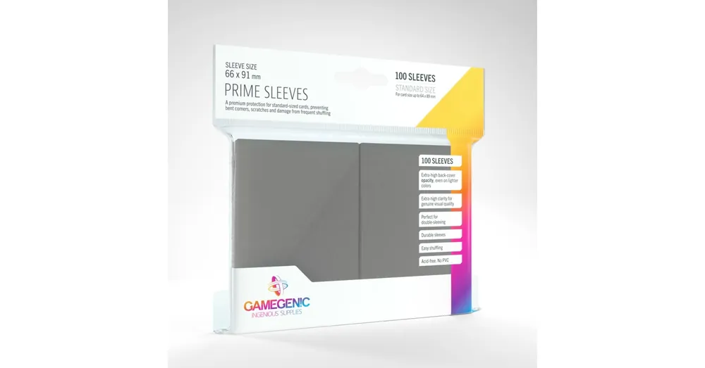 GameGenic Prime Sleeves, szürke - 66x91mm (100 db/csomag) Legkelendőbb