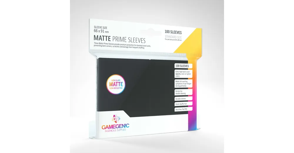 GameGenic Matte Prime Sleeves, fekete - 66x91mm (100 db/csomag) Szezonális akció