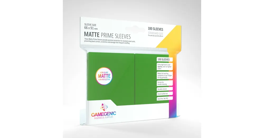 Szuper akció GameGenic Matte Prime Sleeves, zöld - 66x91mm (100 db/csomag)
