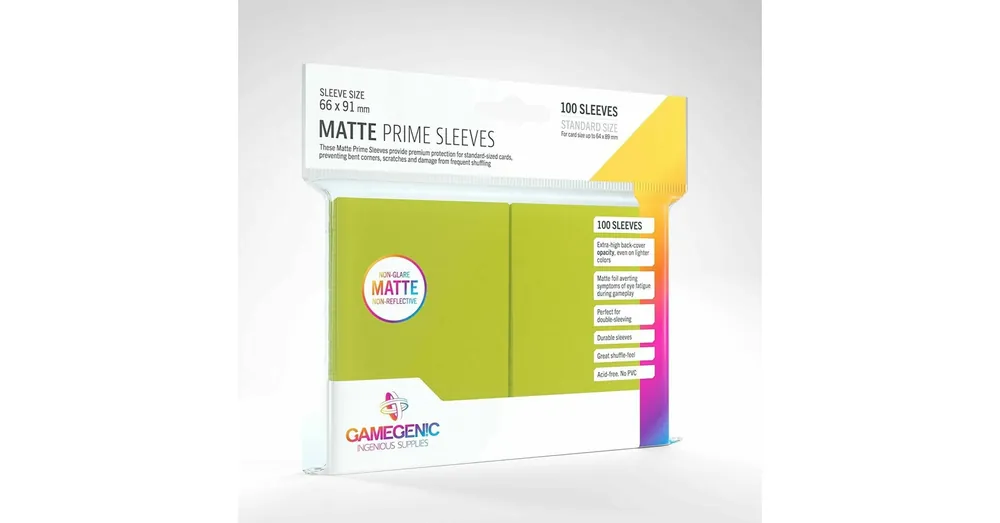 Újdonság GameGenic Matte Prime Sleeves, lime - 66x91mm (100 db/csomag)