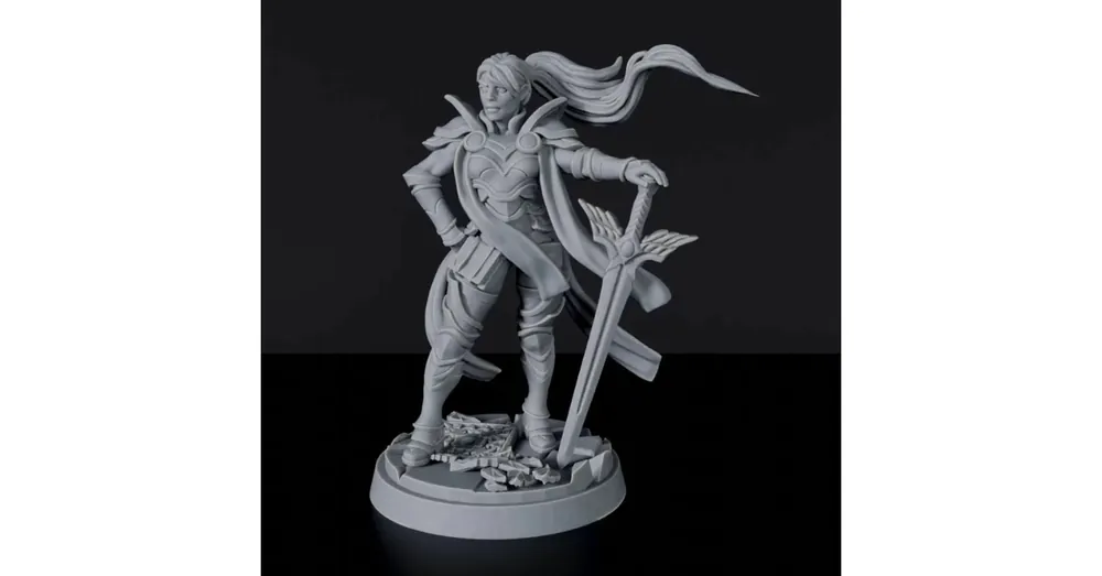 Vedd meg online Titan Forge Miniatures Human Female Paladin ver 1