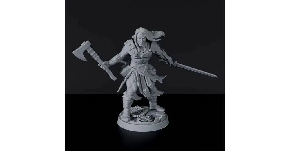 Titan Forge Miniatures Human Male Fighter ver 1a Árcsökkenés